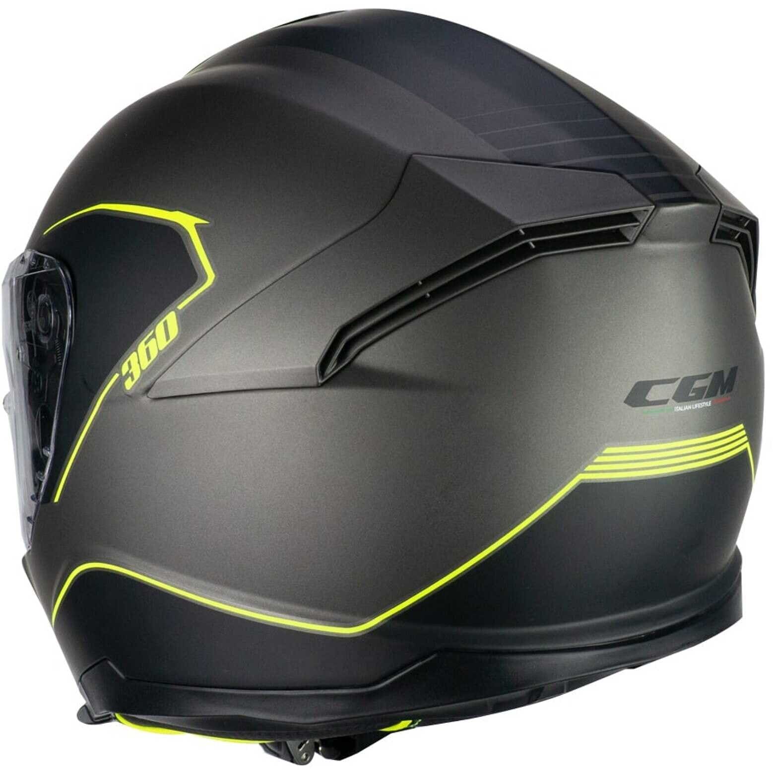 CGM 360G KAD RIDE Integral Moto Casco Amarillo Grafito Fluo Mate