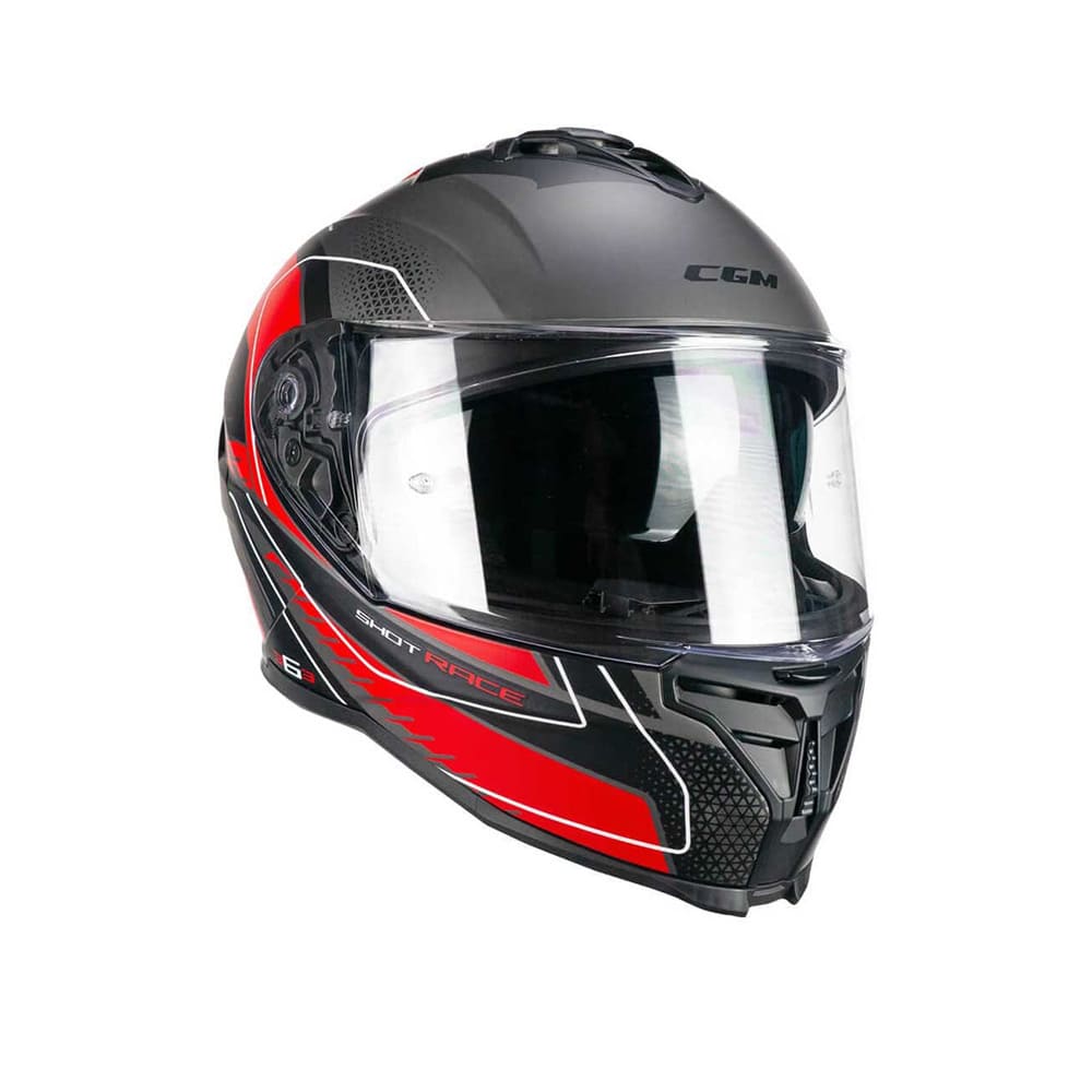 CGM 363 SHOT RACE Integral Moto Casco Rojo Antracita Mate