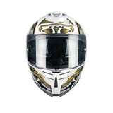 CGM 363S SHOT NIPPO Integral Moto Casco Blanco Dorado
