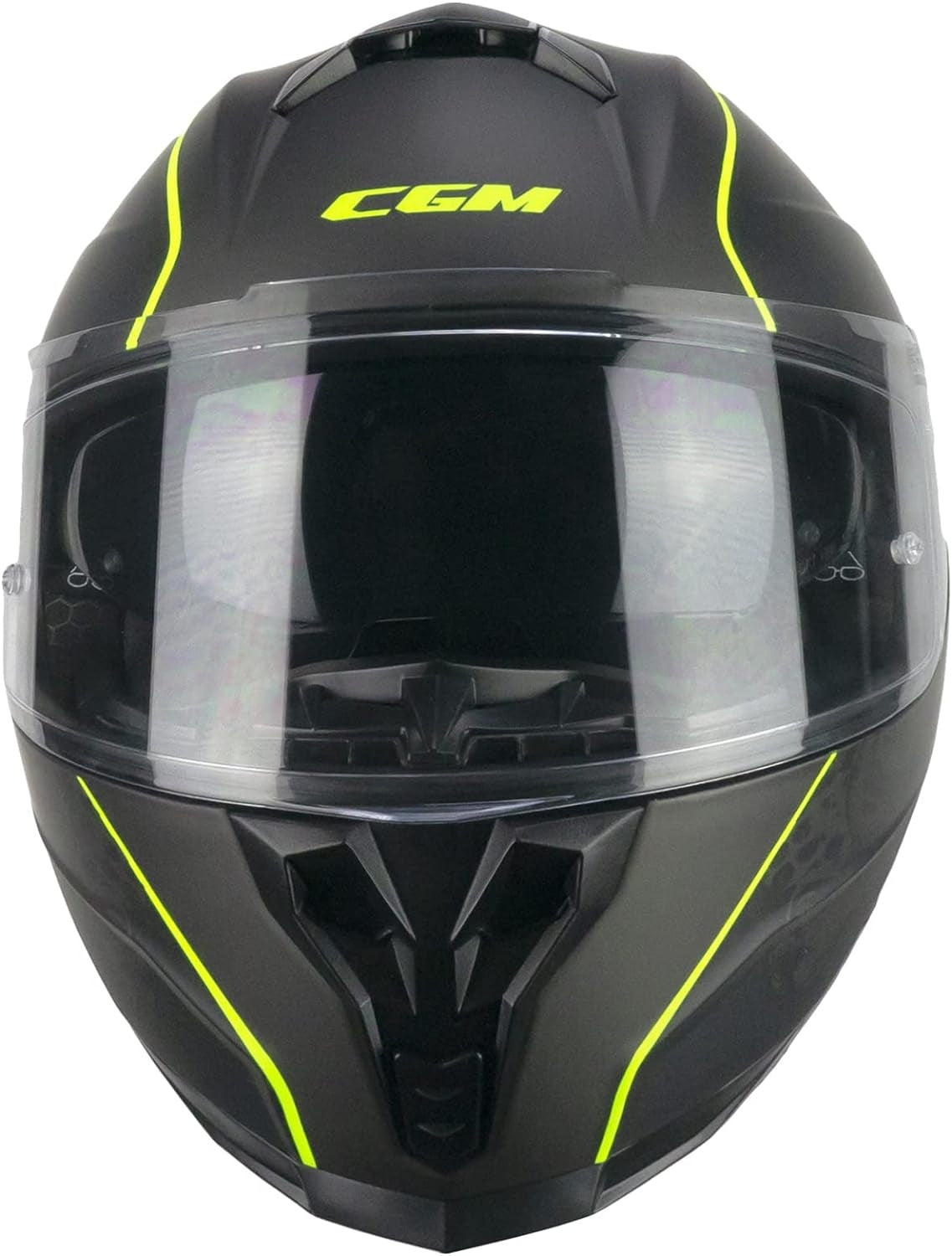 CGM - 321S ATOM SKULL Nero Giallo fluo opaco - SECURTEX MOTOR S.L (t/a MaximoMoto)