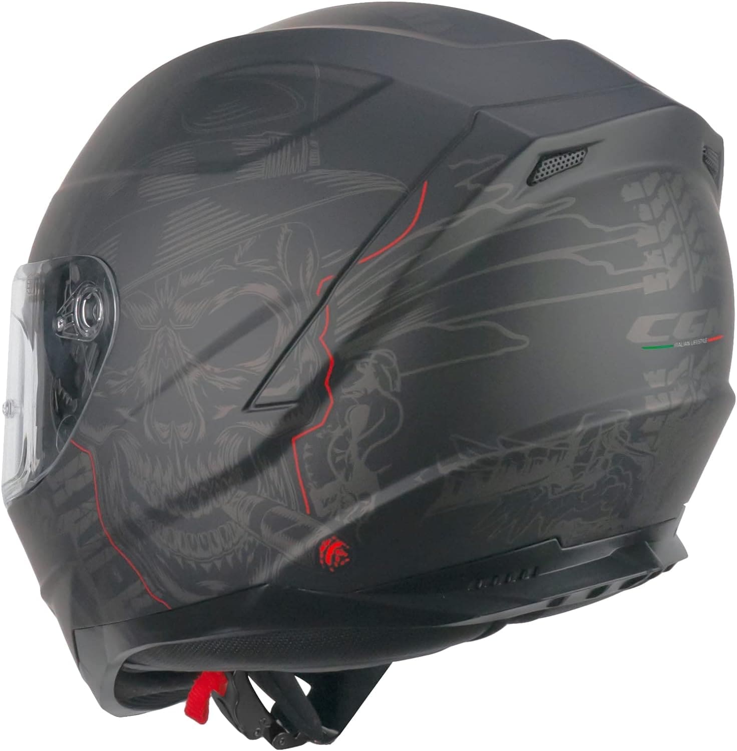 CGM 320G NEUTRON BAD-B Casco integral para moto Negro Rojo mate