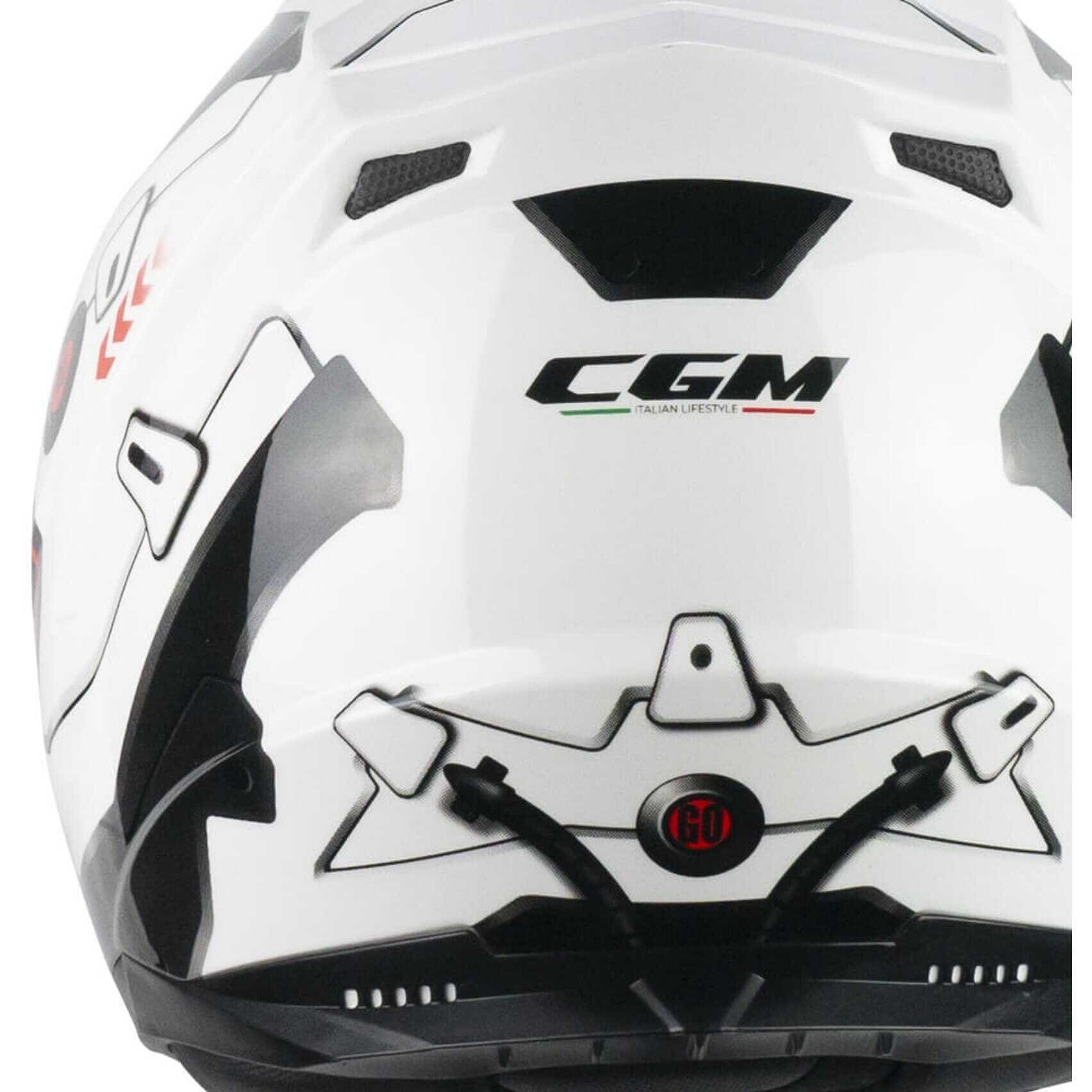 CGM 320X NEUTRON SPACE Moto Integral Casco Blanco Negro Rojo