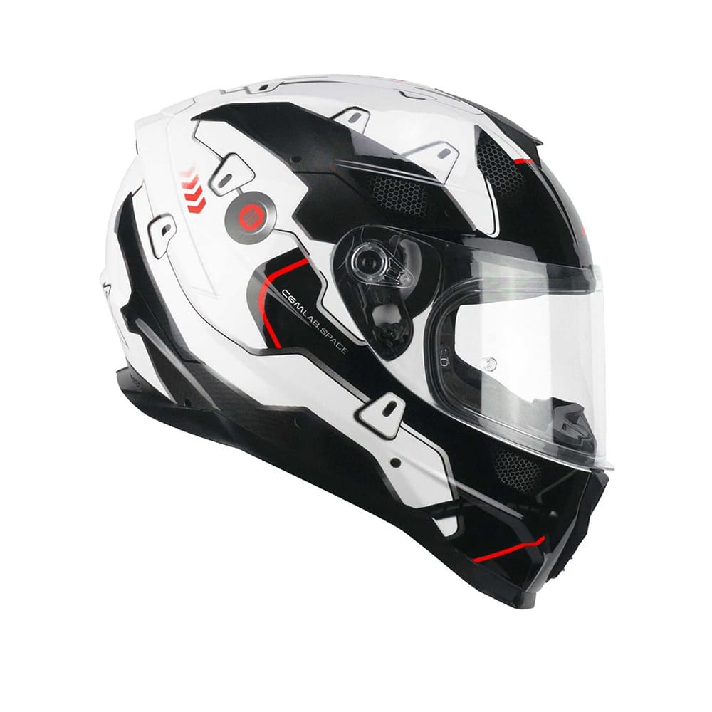 CGM 320X NEUTRON SPACE Moto Integral Casco Blanco Negro Rojo