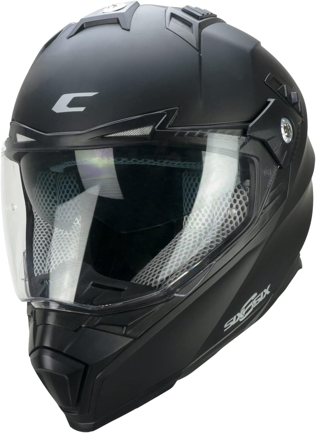 CGM 666A TWIN Mono Todoterreno Aventura Moto Casco Negro Mate