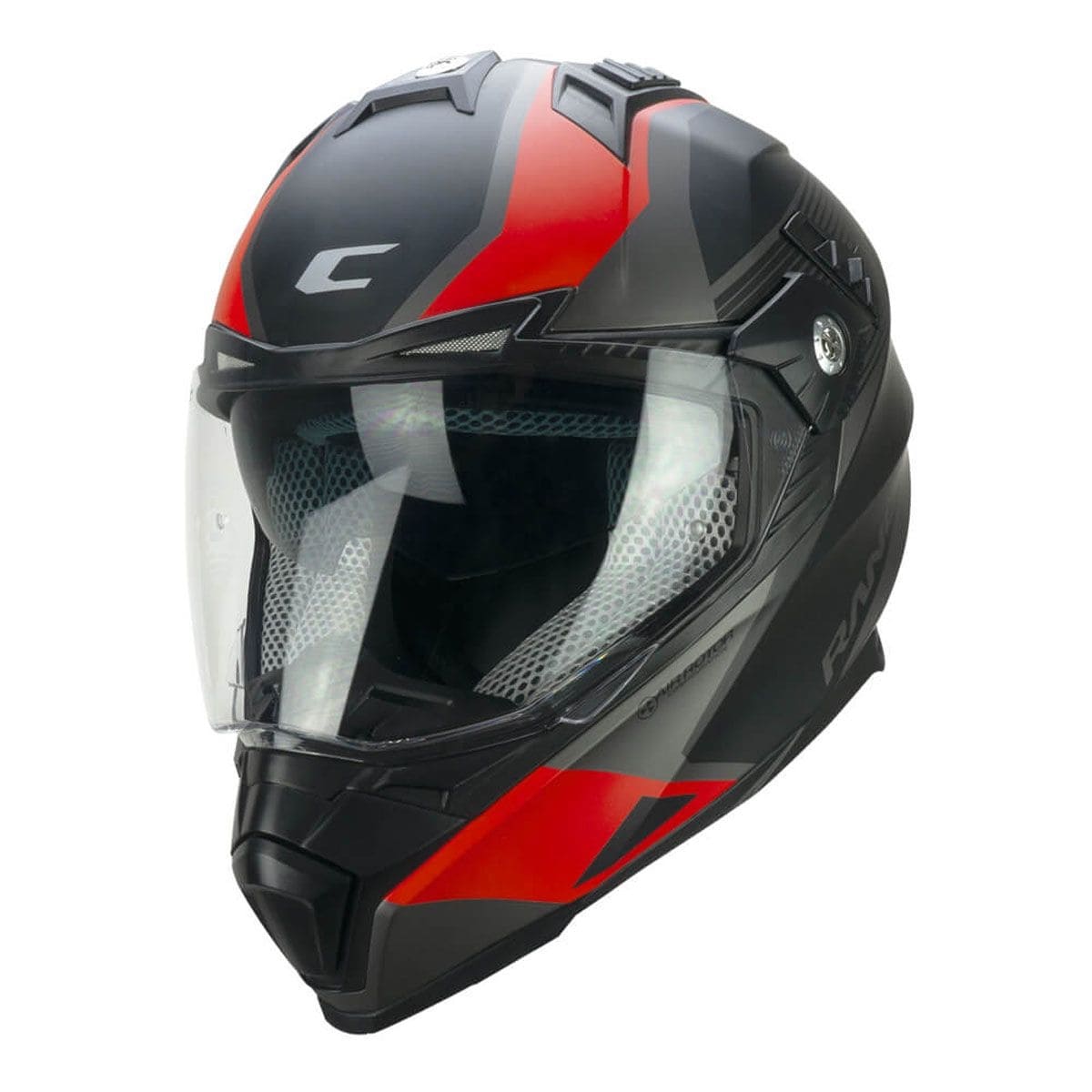 CGM 666G Twin Ranger Casco De Moto Aventura Negro Mate Rojo
