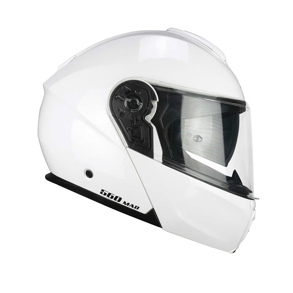CGM 560A MAD MONO CASCO MODULAR DE MOTO BLANCO