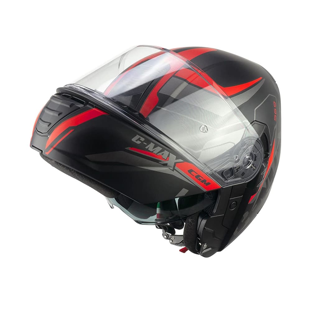 CGM 569G C-MAX CITY Modular Casco Motociclismo Nero Rosso opaco