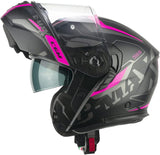 CGM 569G C-MAX CITY Casco Modular Moto Racing Negro Fucsia Mate