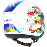 CGM 261G MINI COMICS Cara Abierta Casco Azul Blanco