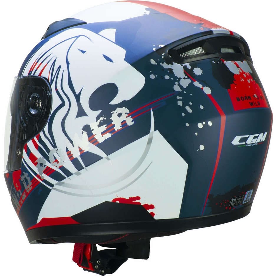 CGM 265G LUCKY WILD Casco Integral De Moto Azul Blanco Mate
