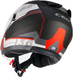 CGM 136S DNA APACHE CASCO MOTO ABATIBLES NERO ROSSO OPACO - CASCO