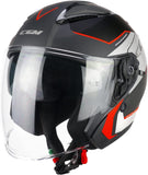 CGM 136S DNA APACHE CASCO MOTO ABATIBLES NERO ROSSO OPACO - CASCO