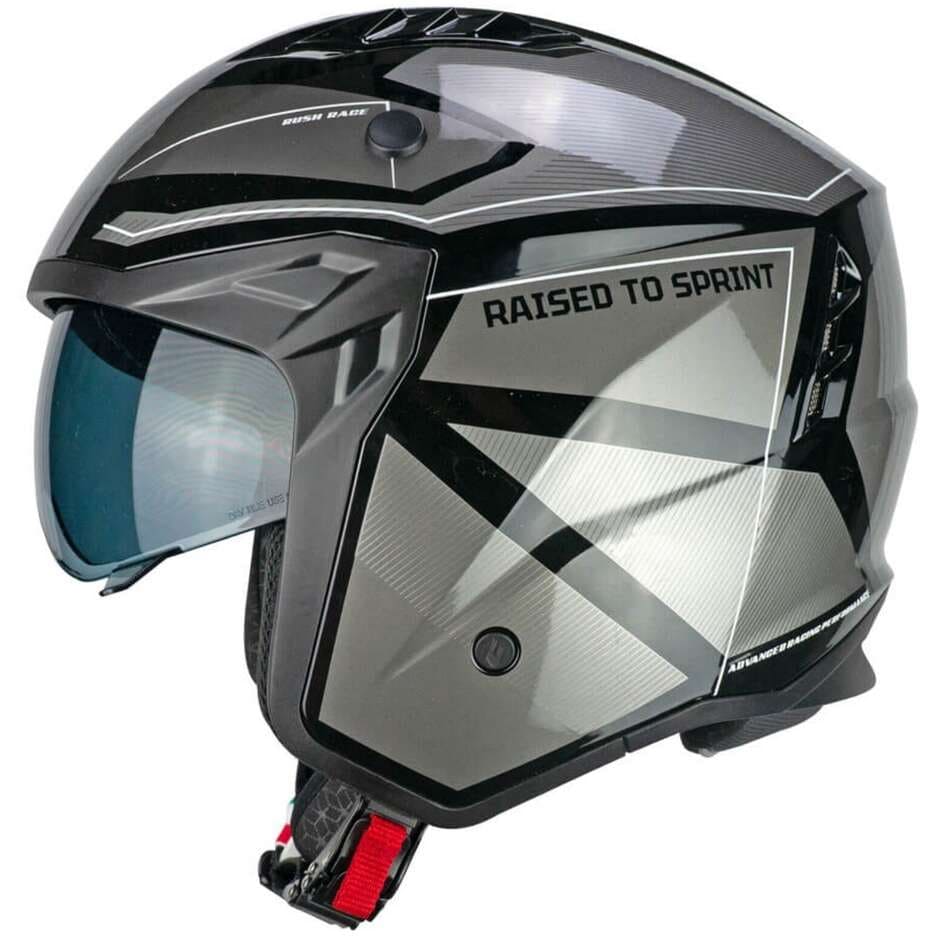 CGM 155S Rush Race Casco Jet Moto Negro Grafito