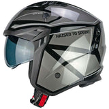 CGM 155S Rush Race Casco Jet Moto Negro Grafito