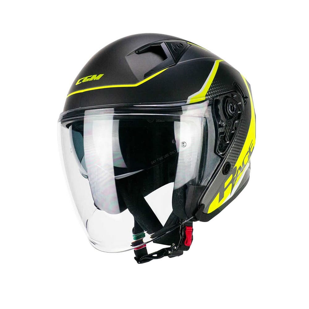CGM 127G DEEP RACE Jet Casco Grafito Amarillo Fluo Mate