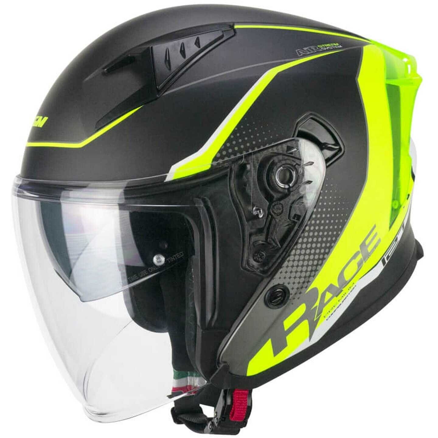 CGM 127G DEEP RACE Jet Casco Grafito Amarillo Fluo Mate