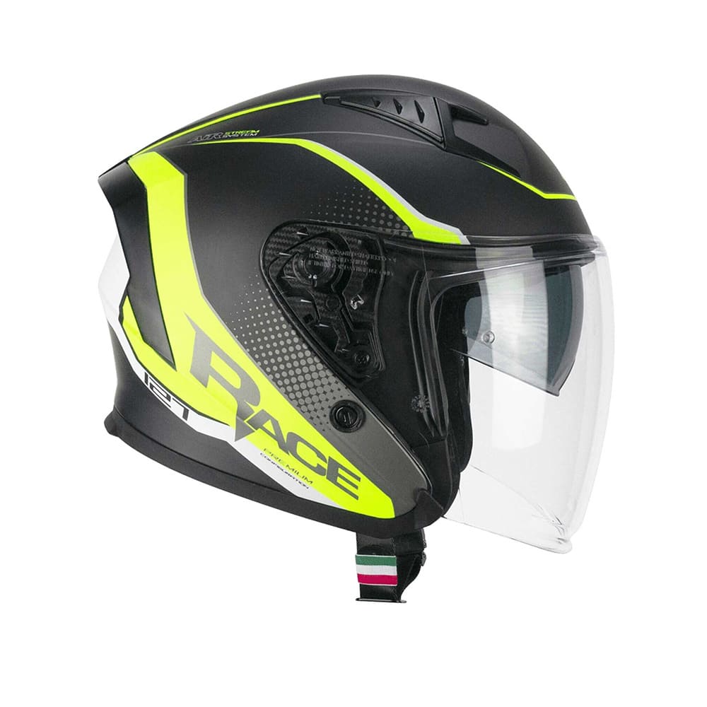 CGM 127G DEEP RACE Jet Casco Grafito Amarillo Fluo Mate