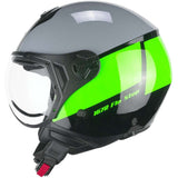 CGM 167R FLO STEP JET CASCO MOTO GRIGIO VERDE SAGOMATA - CASCO