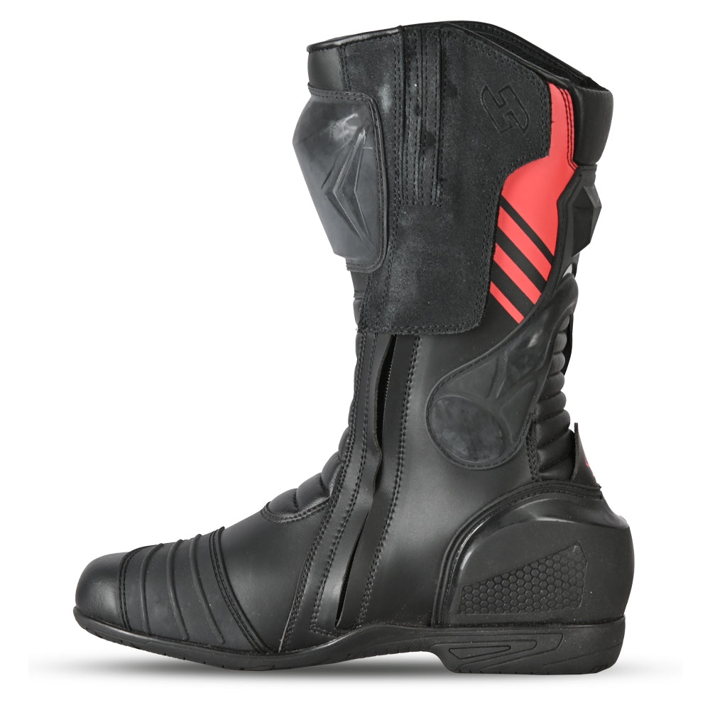 SHUA - Botas Piel Super Tech Negro/Rojo