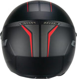 CGM 167X FLO TECH Moto Casco Negro Rojo Mate largo