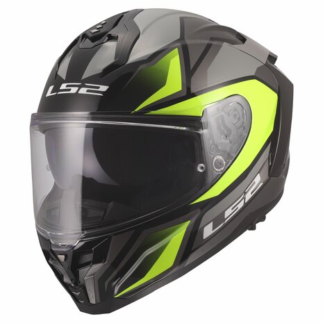 LS2 FF817 CHALLENGER II VIPER CASCO DE MOTO GRIS H-V AMARILLO