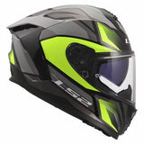 LS2 FF817 CHALLENGER II VIPER CASCO DE MOTO GRIS H-V AMARILLO