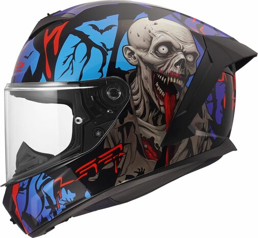 LS2 FF820 RAPID III ZOMBIE CASCO DE MOTO AZUL NEGRO ROJO