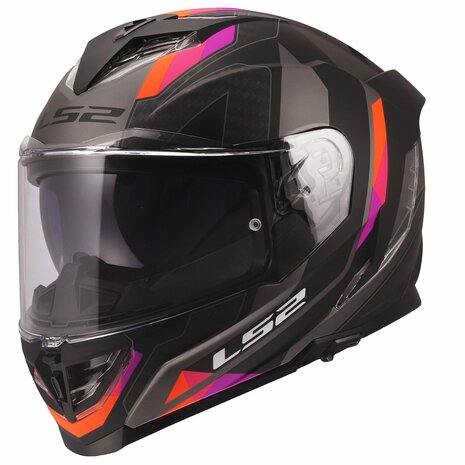 LS2 FF818 STORM III SPORTY CASCO DE MOTO GRIS PÚRPURA