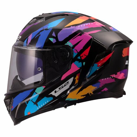 LS2 FF818 STORM III KAOS CASCO DE MOTO NEGRO PÚRPURA AZUL