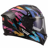 LS2 FF818 STORM III KAOS CASCO DE MOTO NEGRO PÚRPURA AZUL