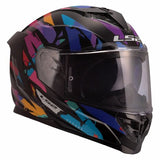 LS2 FF818 STORM III KAOS CASCO DE MOTO NEGRO PÚRPURA AZUL