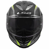 LS2 FF818 STORM III DYNAMO CASCO DE MOTO NEGRO H-V AMARILLO