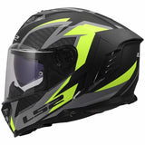 LS2 FF818 STORM III DYNAMO CASCO DE MOTO NEGRO H-V AMARILLO