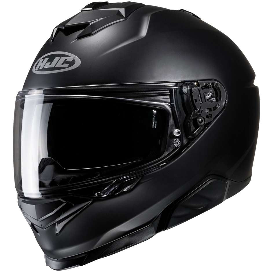 HJC-i71 SEMI FLAT Casco integral negro para carreras de motos deportivas