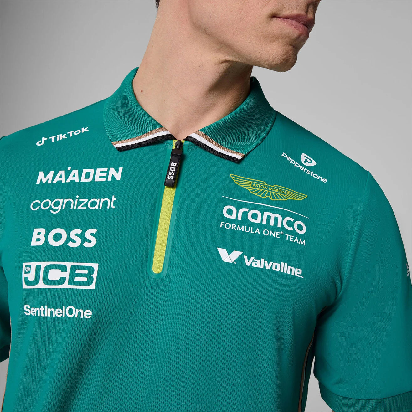 ASTON MARTIN F1 Hombres Team 2025 Equipo Polo Verde