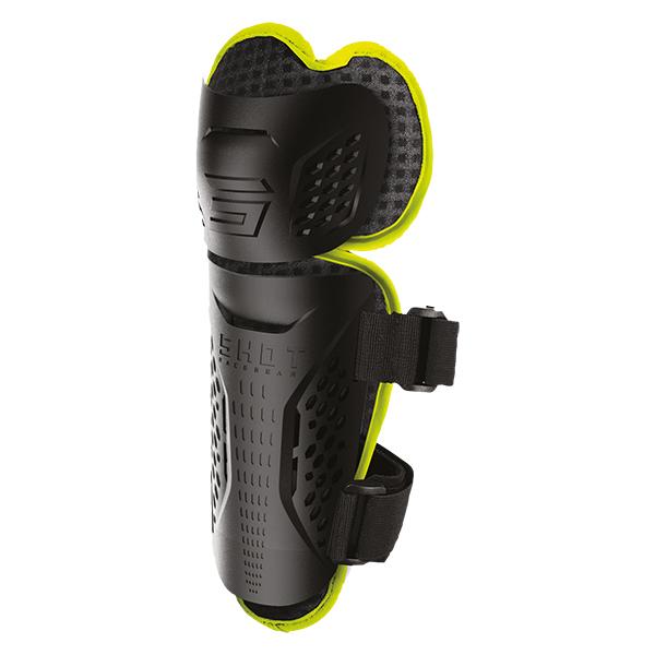 SHOT KNEE GUARDS RODILLERAS DE MOTO NEGRO NEON AMARILLO