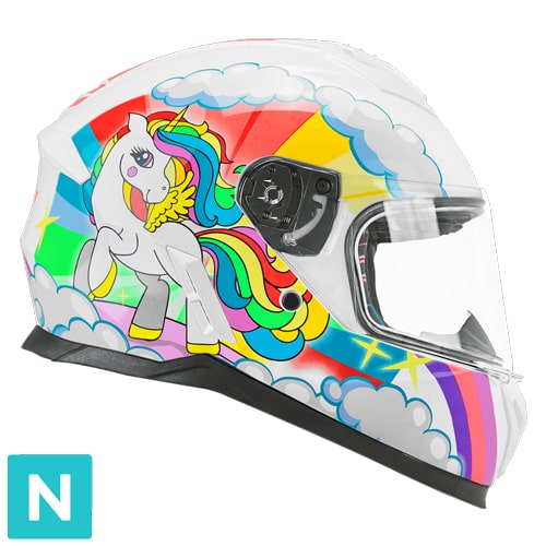 CGM - 265D MICRO DREAMS CASCO INTEGRAL Blanco Fucsia Azul Claro