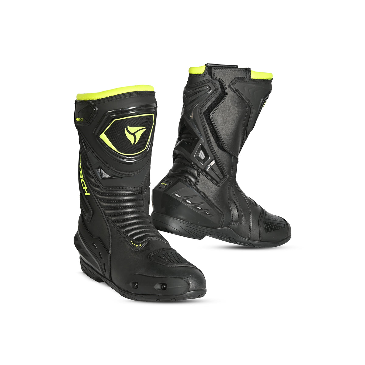 R-TECH - Botas Piel Tornado 2.0 Negro/Gris/Amarillo Fluor