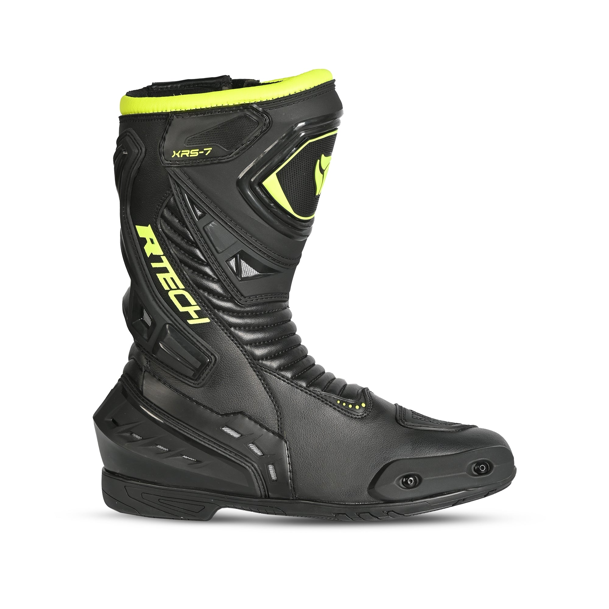 R-TECH - Botas Piel Tornado 2.0 Negro/Gris/Amarillo Fluor