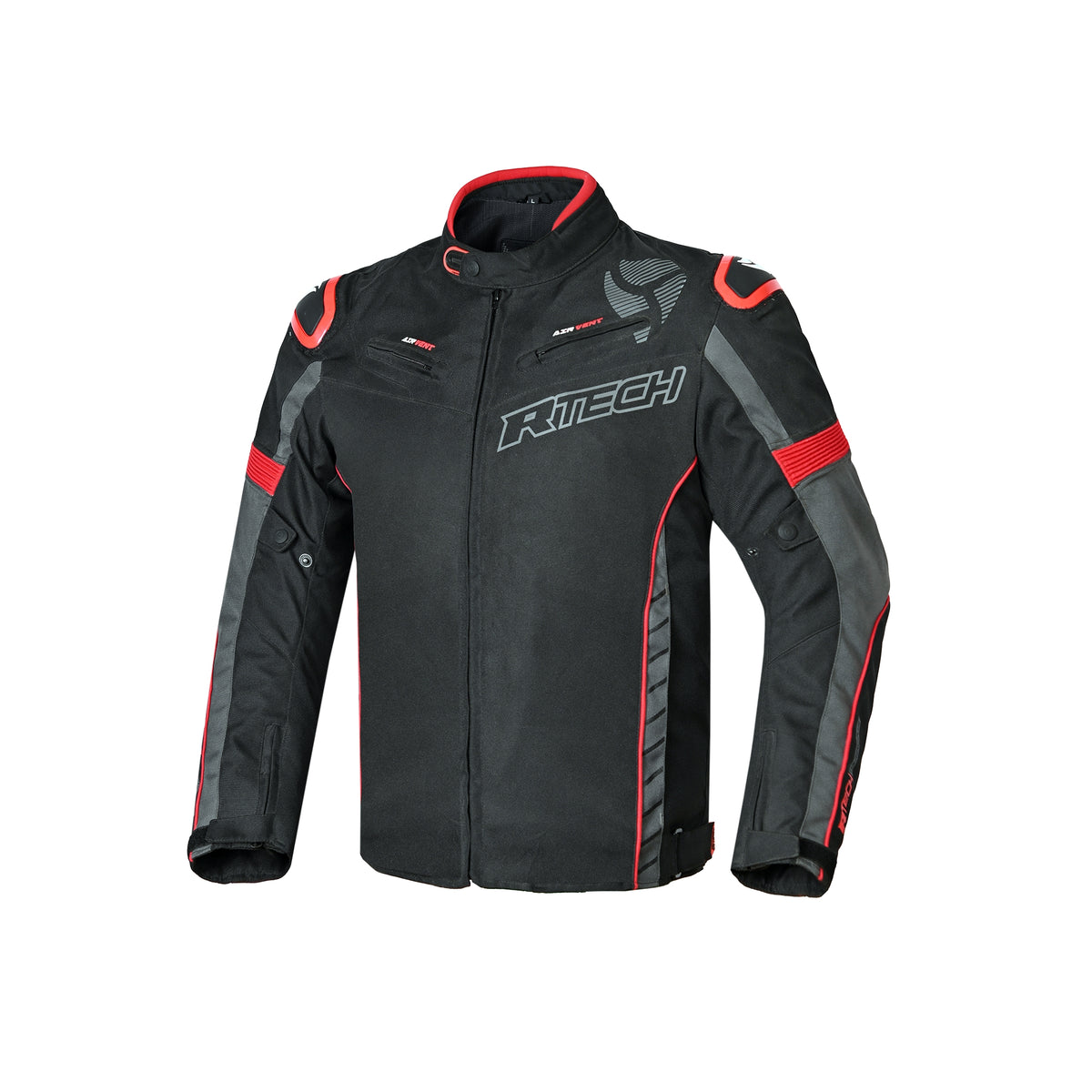 R-TECH Chaqueta Textil Knight Rider (Short) Negro/Antracita/Rojo