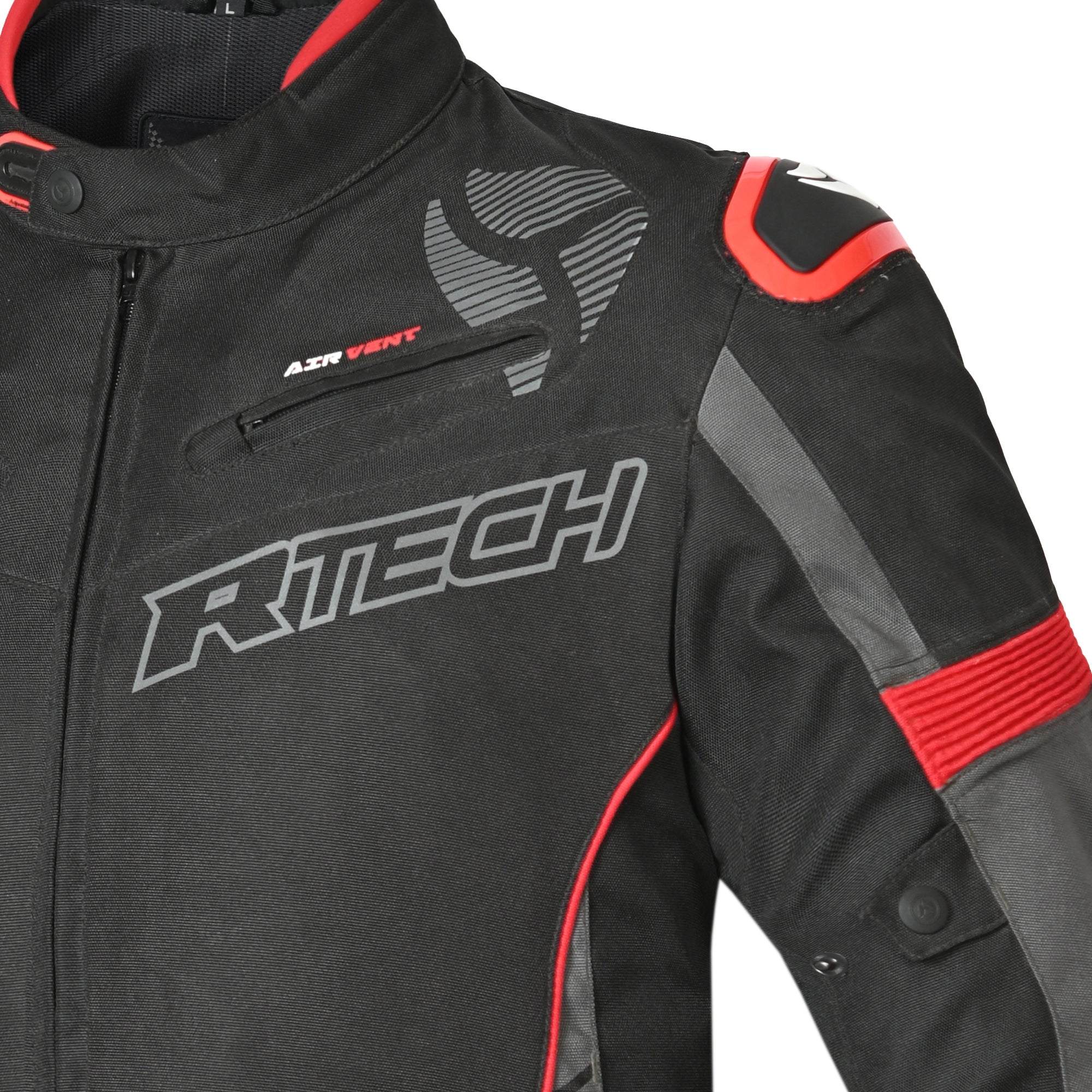 R-TECH Chaqueta Textil Knight Rider (Short) Negro/Antracita/Rojo