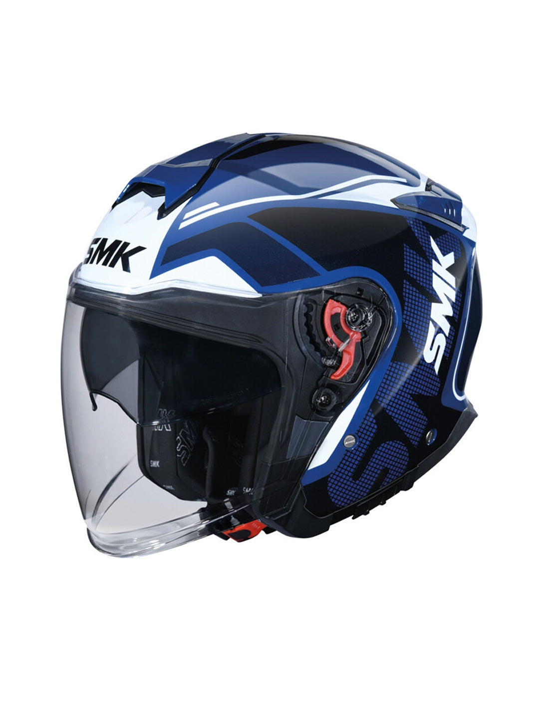 SMK Gtj Tourer Gloss Decorado GL515 cara abierta en casco de moto scooter de carretera