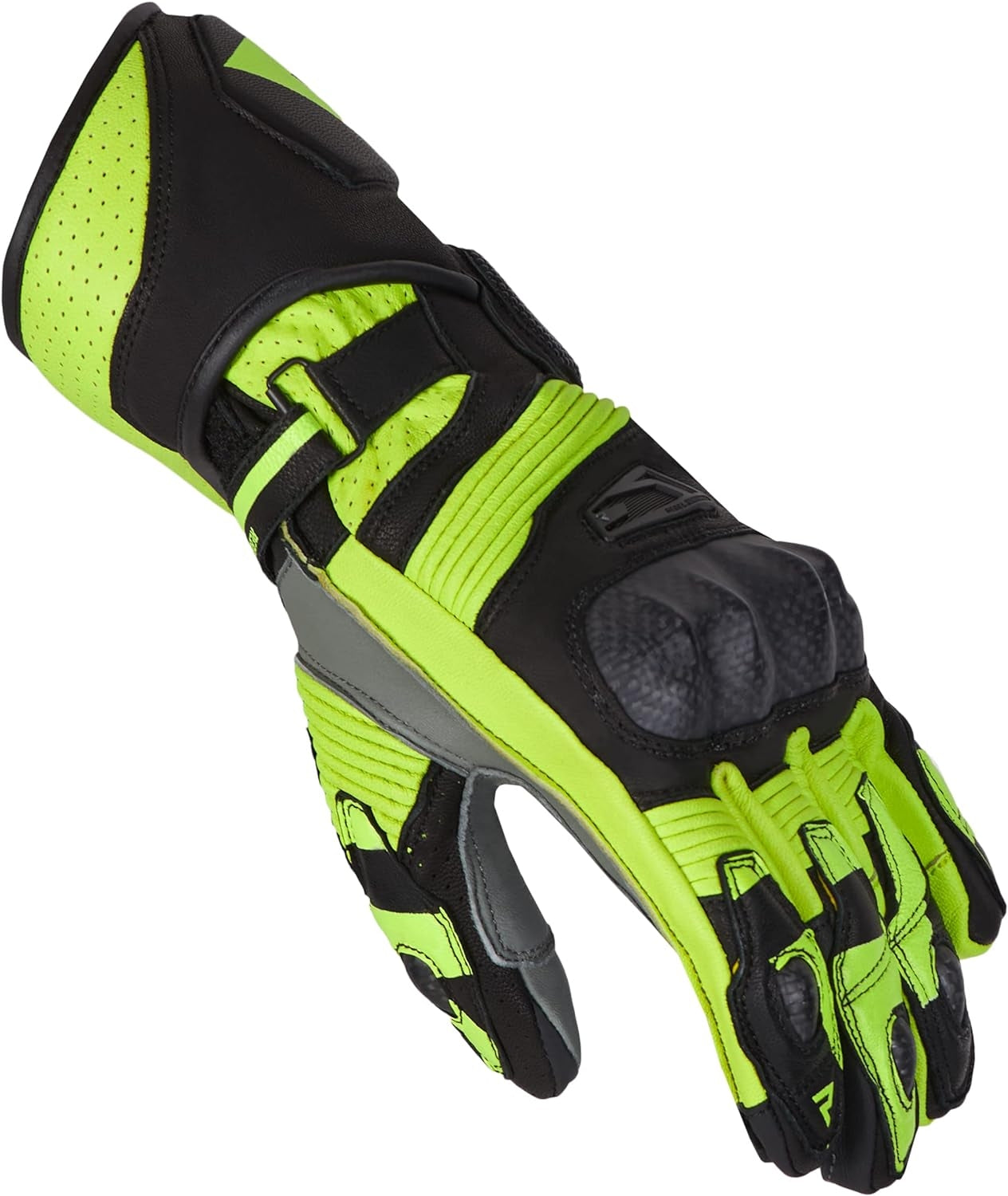 REBEL HORN - GUANTES PIEL FIGHTER BLACK/FLUO YELLOW