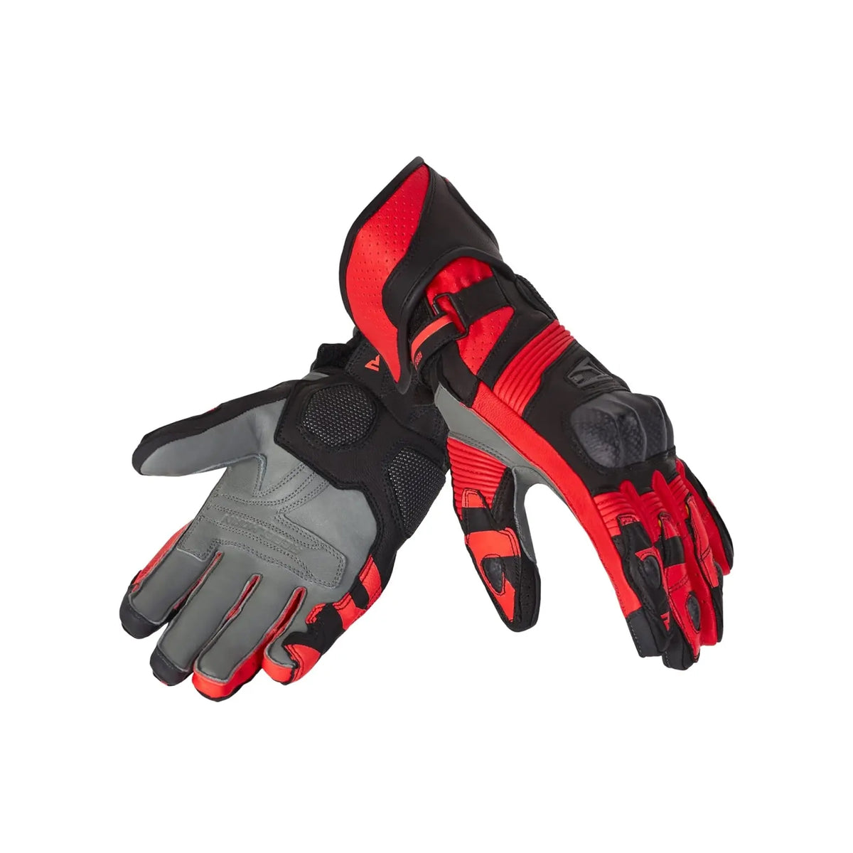 REBEL HORN - GUANTES PIEL FIGHTER BLACK/FLUO RED