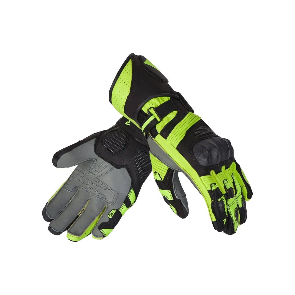 REBEL HORN - GUANTES PIEL FIGHTER BLACK/FLUO YELLOW