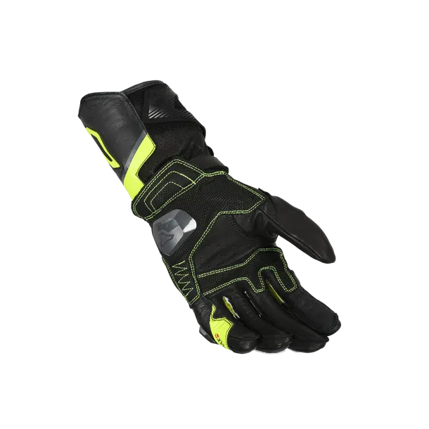 MACNA PROTEGO Hombre Moto Cuero Guantes Negro Flou Amarillo - GUANTES