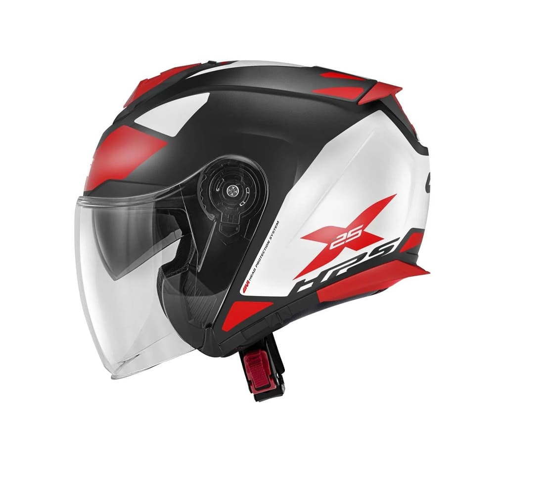 GIVI X25 TARGET MOTO TURISMO JET CASCO NEGRO BLANCO ROJO - CASCO