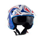 KAPPA KV45 Trial Moto Retro Estilo Casco Blanco Rojo Azul - CASCO