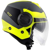 KAPPA KV37 EVO Motocicleta Jet Casco Titanio Mate Negro Amarillo - CASCO