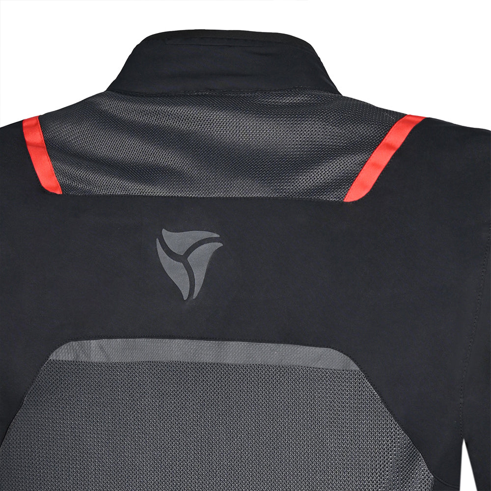 R-TECH SPIRAL MESH CHAQUETA DE MOTO DE HOMBRE TEXTIL  GRIS NEGRO ROJO